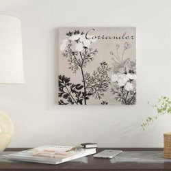 East Urban Home Flowering Herbs IV by Color Bakery - Gallery-Wrapped Canvas Giclee Print Canvas & Fabric in Black/Green/White | Wayfair found on Bargain Bro from Wayfair for USD $235.59
