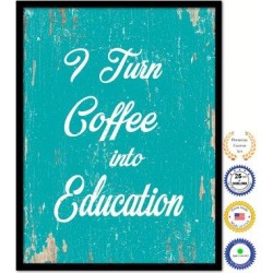 Trinx SpotColorArt I Turn Coffee Into Education Handcrafted Canvas Print Canvas & Fabric in Blue, Size 17.0 H x 13.0 W x 1.0 D in | Wayfair found on Bargain Bro Philippines from Wayfair for $62.99