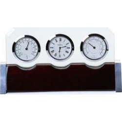 Breakwater Bay Thermometer & Hygrometer Clock, Size 4.5 H x 9.0 W x 2.5 D in | Wayfair 758E69D5171548BEAB001A3A951BDE7C found on Bargain Bro from Wayfair for USD $53.19