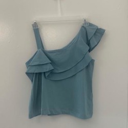Zara Shirts & Tops | Nwt Zara Kids One Shoulder Blouse Size 13-14 | Color: Blue | Size: 14g found on Bargain Bro from poshmark, inc. for USD $9.12