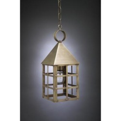 Northeast Lantern York 16 Inch Tall 1 Light Outdoor Hanging Lantern - 7132-AC-MED-CLR