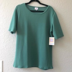 Lularoe Tops | Lularoe Gigi Fitted Top Sea Green Textured Fabric 2xl Nwt | Color: Green | Size: Xxl found on Bargain Bro from poshmark, inc. for USD $9.12