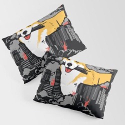 Corgzilla King Size Pillow Sham by Lemmyeden13 - STANDARD SET OF 2 - Cotton