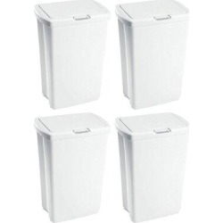 Rubbermaid Commercial Products 13 Gallon Trash Can Plastic in White, Size 12.0 H x 23.4 W x 16.7 D in | Wayfair 4 x FG233900WHT found on Bargain Bro from Wayfair for USD $125.39