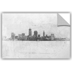 Winston Porter Annemien Cleveland Pointillism Removable Wall Decal Vinyl in Gray, Size 18.0 H x 12.0 W in | Wayfair