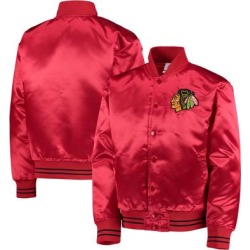 Youth Red Chicago Blackhawks Gifted Goalie Full-Snap Varsity Jacket found on MODAPINS