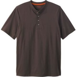 Men's Big & Tall Boulder Creek® Heavyweight Short-Sleeve Henley Shirt by Boulder Creek in Dark Brown (Size 8XL) found on Bargain Bro from OneStopPlus for USD $18.99
