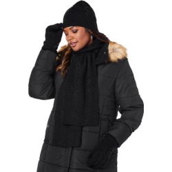 Plus Size Women's Cable Knit Scarf by Roaman's in Black found on Bargain Bro from Woman Within for USD $30.39