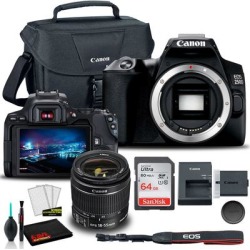 Canon 250D DSLR Camera W/ 18-55mm Lens Canon Bag Sandisk 64GB Card