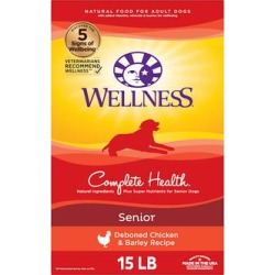 Wellness Complete Health Natural Senior Health Recipe Dry Dog Food, 15 lbs.