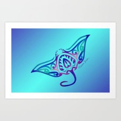 Art Print | Tribal Manta Ray by Artsytoocreations - X-Small - Society6