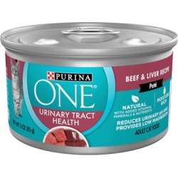 Purina ONE Urinary Tract Health Beef & Liver Recipe Pate Wet Cat Food, 3 oz.