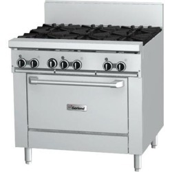 Garland GF36-6R Natural Gas 6 Burner 36" Range with Flame Failure Protection and Standard Oven - 194,000 BTU