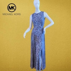 Michael Kors Dresses | Michael Kors Mixed Print Petite Maxi Dress | Color: Blue/White | Size: Sp