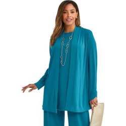 Plus Size Women's Shawl Collar Topper by Jessica London in Deep Teal (Size 14/16) Jacket found on Bargain Bro from Ellos for USD $22.78
