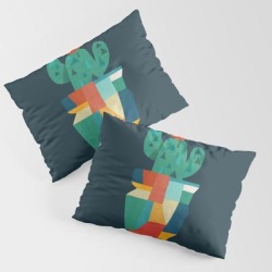 Blooming Cactus In Cracked Pot King Size Pillow Sham by Picomodi - STANDARD SET OF 2 - Cotton