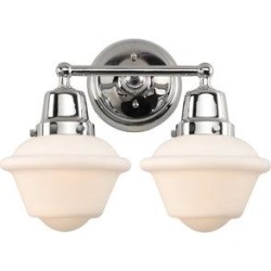 Innovations Lighting Oxford 2-Light Vanity Light Glass in Gray/White, Size 10.75 H x 31.0 W x 7.5 D in | Wayfair 623-2W-PC-G531 found on Bargain Bro from Wayfair for USD $121.59