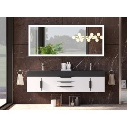 Amazon 72" Wall Mounted Bathroom Vanity Set w/ Black Top