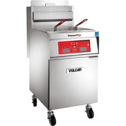 Vulcan 1TR85DF-1 PowerFry3 Natural Gas 85-90 lb. Floor Fryer with Solid State Digital Controls and KleenScreen Filtration System - 90,000 BTU