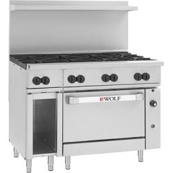 Wolf C48C-8BP Challenger XL Series Liquid Propane 48" Range with 8 Burners and Convection Oven - 275,000 BTU