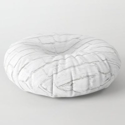 Floor Pillow | White Brick Wall by Patterns And Textures - ROUND - 30" x 30" - Society6