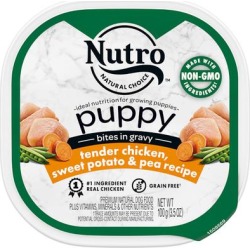 Nutro Bites in Gravy Tender Chicken, Sweet Potato & Pea Recipe Grain Free Wet Puppy Food, 3.5 oz., Case of 24, 24 X 3.5 OZ