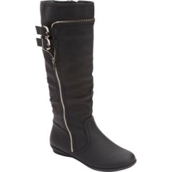 Extra Wide Width Women's The Pasha Wide-Calf Boot by Comfortview in Black (Size 7 1/2 WW) found on Bargain Bro from Ellos for USD $113.99