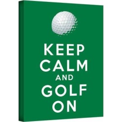 ArtWall 'Keep Calm & Golf On' by Art D. Signer Graphic Art on Wrapped Canvas & Fabric in White, Size 48.0 H x 36.0 W x 2.0 D in | Wayfair found on Bargain Bro from Wayfair for USD $75.99