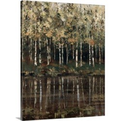 Millwood Pines 'Birch Trees' Balthasar Painting Print in Brown/Green, Size 30.0 H x 24.0 W x 1.5 D in | Wayfair 1155813_1_24x30 found on Bargain Bro from Wayfair for USD $56.99