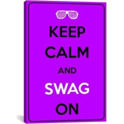 Winston Porter Jetter Keep Calm & Swag On - Graphic Art Print on Canvas & Fabric, Size 12