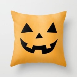 Couch Throw Pillow | Happy Jack-o-lantern by A Little Leafy - Cover (16" x 16") with pillow insert - Indoor Pillow - Society6