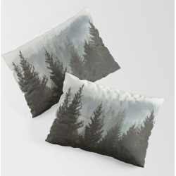 Wanderlust Forest Ii - Mountain Adventure In Foggy Woods King Size Pillow Sham by Cascadia - STANDARD SET OF 2 - Cotton