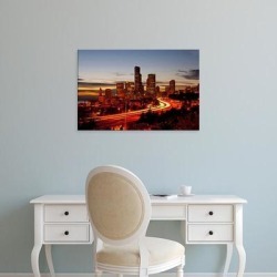 Easy Art Prints Richard Duval's 'Seattle skyline at dusk' Premium Canvas Art