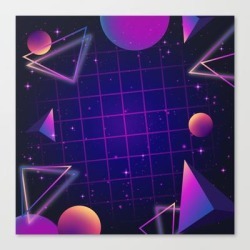 Universe Future Synthwave Aesthetic Canvas Print by Edmproject - LARGE
