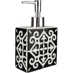 Young's Soap Dispensers Black,White - Black & White Ceramic Moroccan Soap Dispenser