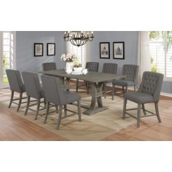 Best Quality Furniture 9-Piece Rustic Counter Height Dining Set