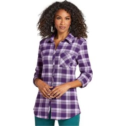 Favorite Flannel Plaid Shirt (Size S) Dark Purple-Periwinkle, Cotton found on Bargain Bro from ShoeMall.com for USD $13.67