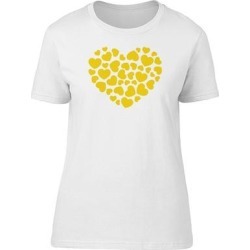 Yellow Heart Made Of Hearts Tee Women's -Image by Shutterstock (XL), White(cotton, Graphic)