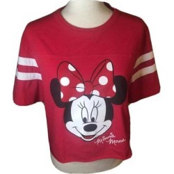 Disney Tops | Disney Minnie Mouse Half Shirt Large Red Crew Neck Short Sleeve Vacation | Color: Red | Size: L found on Bargain Bro from poshmark, inc. for USD $8.36