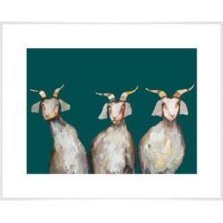 GreenBox Art 'Trio of Goats' - Print on Paper in Gray/Green, Size 10.5 H x 12.5 W x 0.07 D in | Wayfair NB51894 found on Bargain Bro from Wayfair for USD $26.59