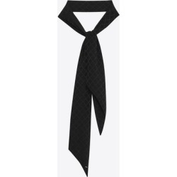 Diamond Lavallière Scarf In Silk Jacquard - Black - Saint Laurent Scarves