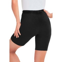 Plus Size Women's Stretch Cotton Bike Short by Woman Within in Black (Size L) found on Bargain Bro from OneStopPlus for USD $11.39