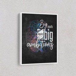 Trinx Big Results, Big Ambitions - Textual Art Print on Canvas & Fabric in Black/Blue/White, Size 12.0 H x 9.0 W x 1.5 D in | Wayfair found on Bargain Bro from Wayfair for USD $77.16