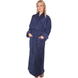 Winston Porter Laurens 100% Cotton Terry Cloth Female Ankle Bathrobe w/ Pockets 100% Cotton in Green/Blue/Navy, Size 51.0 W in | Wayfair found on Bargain Bro from Wayfair for USD $85.11