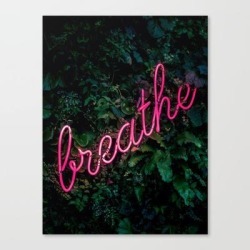 Canvas Print | Breathe, Neon, Pink Neaon by Moonconcept - LARGE - Society6