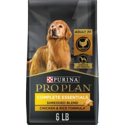 Purina Pro Plan with Probiotics Shredded Blend Chicken & Rice Formula Senior Dry Dog Food, 6 lbs.