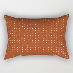 Light Grey Dots On Rust Rectangular Pillow by Design By B - Small (17" x 12")