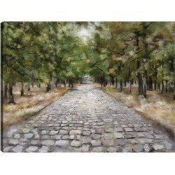 Red Barrel Studio® Road Less Traveled By Studio Arts Canvas Art Print Canvas & Fabric in Blue/Gray/Green, Size 11.0 H x 14.0 W x 1.5 D in | Wayfair
