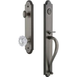 Grandeur Arc Handleset w/ Single Cylinder Deadbolt and Versailles Door Knob and Rosette in Gray, Size 19.0 H x 3.0 W x 3.0 D in | Wayfair 844382 found on Bargain Bro Philippines from Wayfair for $592.50