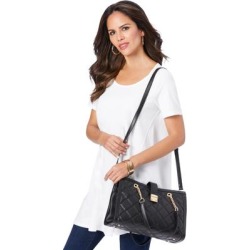 Women's Quilted Tote Bag by Roaman's in Black found on Bargain Bro from Woman Within for USD $94.99